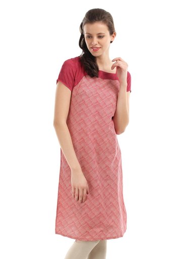 W Women Printed Red Kurta