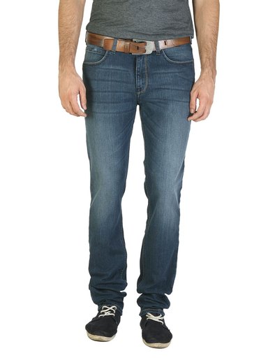 Lee Men Blue Scraped Jeans