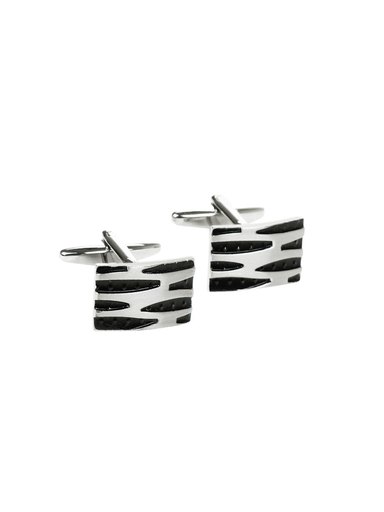 Belmonte Men Textured Steel Cufflinks