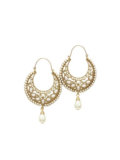 Royal Diadem White Earrings