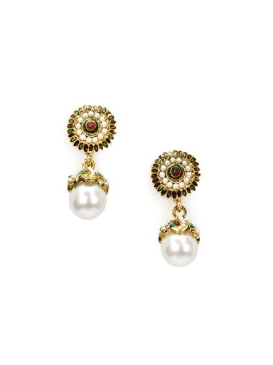 Royal Diadem Green Earrings