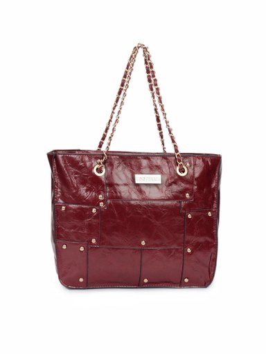 Lino Perros Women Leatherette Maroon Handbag
