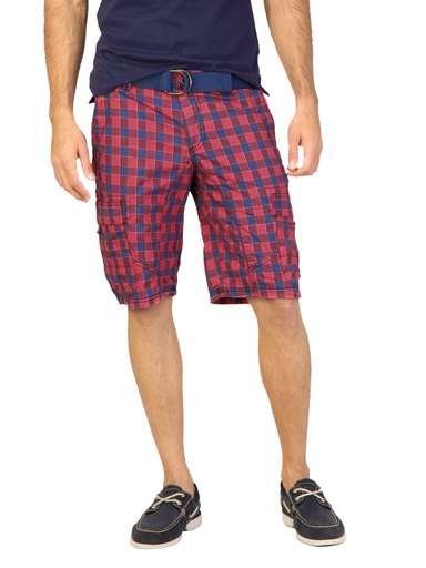 Status Quo Men Check Red Shorts
