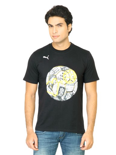 Puma Men Printed Black Tshirt