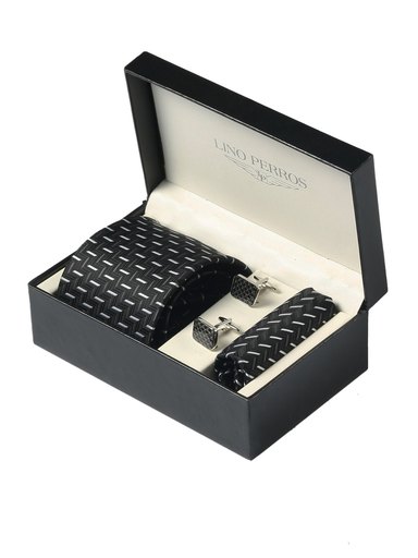 Lino Perros Men Formal Black Accessory Gift Set