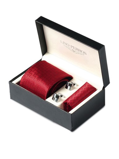 Lino Perros Men Formal Maroon Accessory Gift Set