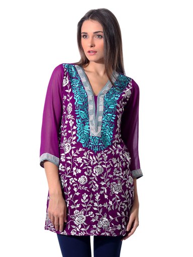 Aneri Women Purple Kurti