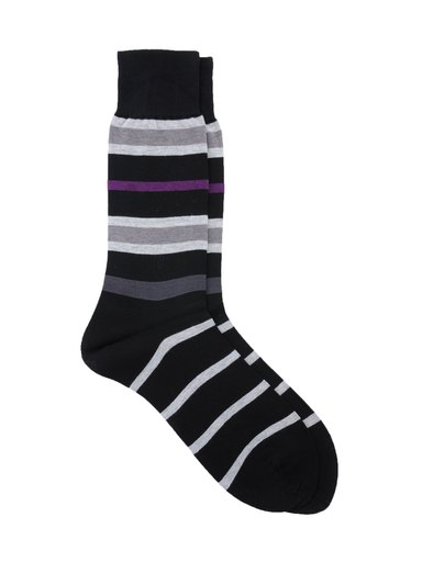 Reid & Taylor Men Stripes Black Socks