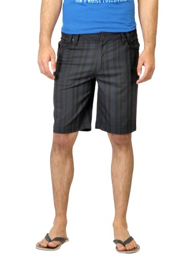 Quiksilver Men Striped Black Shorts