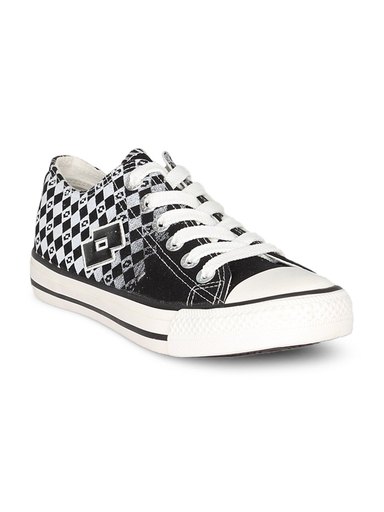 Lotto Unisex Canvas Black Check Shoe