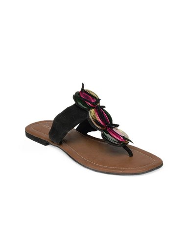 Inc 5 Women Black & Tan Sandals