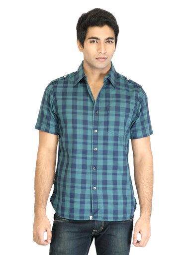 Levis Men Check Navy Blue Shirts