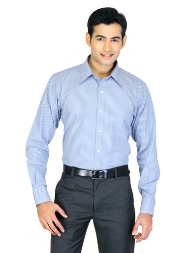 Genesis Men Stripes Blue Shirts