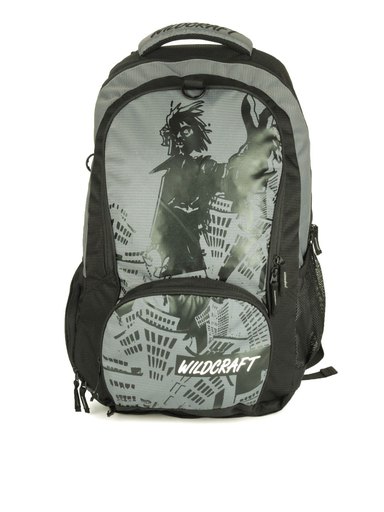 Wildcraft Unisex Black & Grey Printed Laptop Backpack