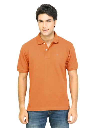 Arrow Sport Men Solid Orange Tshirts