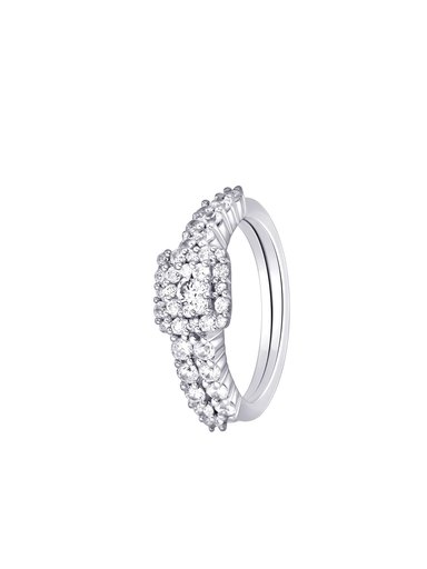 Lucera Women Set of Two Silver Ring