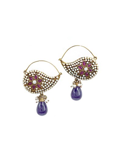 Royal Diadem Gold & Purple Earrings