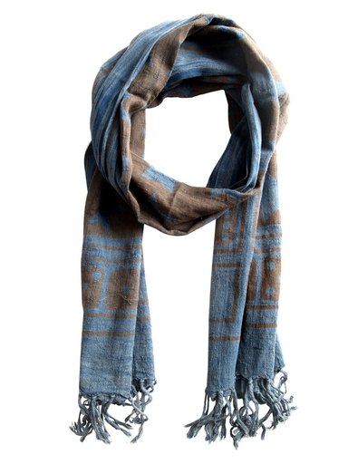 Femella Women Printed Blue Scarf