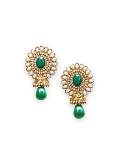 Royal Diadem Green Earrings
