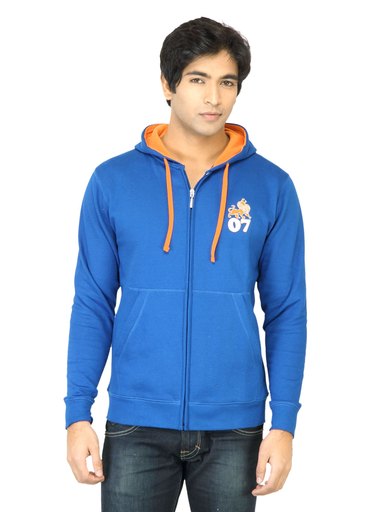 Myntra Men Solid Blue Sweatshirt
