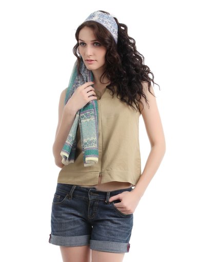 Fabindia Women Off White Printed Stole