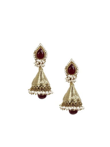 Royal Diadem Maroon Earrings