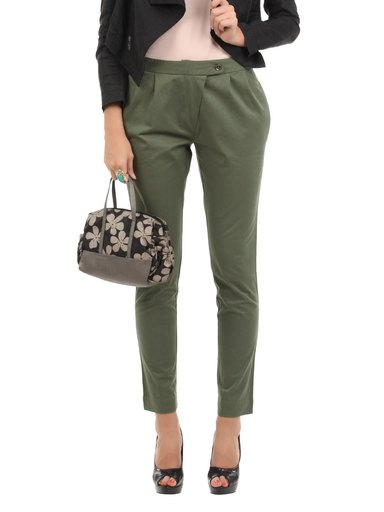 Elle Women Olive Trousers
