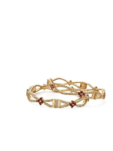 Royal Diadem Set of 2 Golden Bangles