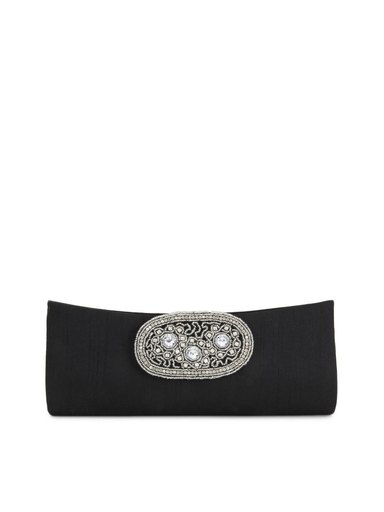 Spice Art Women Zircons Black Clutch
