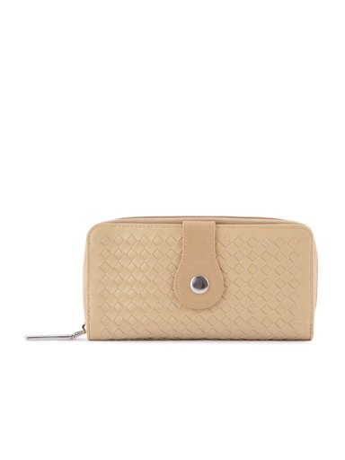 Lino Perros Women Button Flap Cream Wallet
