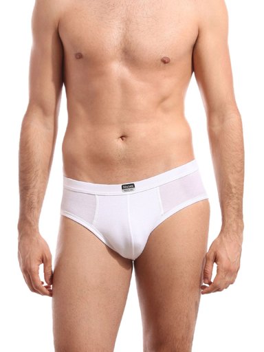 Hanes Men White Stretch Duo Dry Cotton Stretch Hip Briefs s