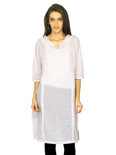 W Women Solid White Kurtas