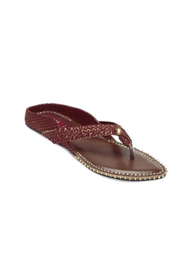 HM Women Maroon Flats