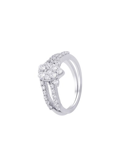 Lucera Women Set of Two Silver Ring