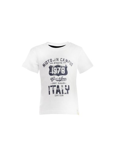 Gini and Jony Boys Printed White T-shirt