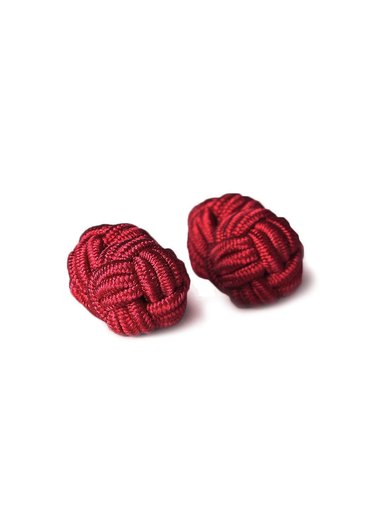 Reid & Taylor Men Red Silk Knot Cufflinks
