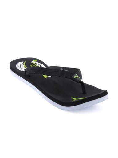 Puma Unisex Black Wave Flip Flops