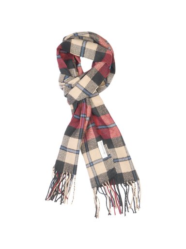 Arrow Men Maroon Check Scarf