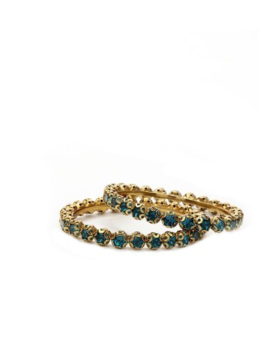 Royal Diadem Set of 2 Turquoise Blue Bangles