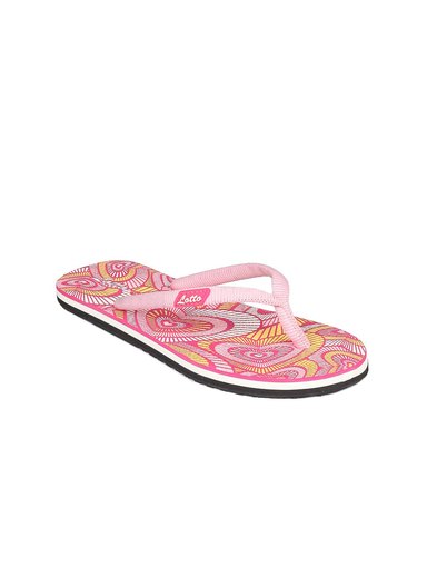 Lotto Women Pink Disco Holic Flip Flops