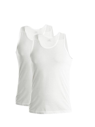 Chromozome Men White Innervests (Pack of 2)