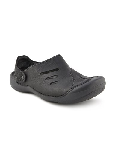 Clarks Men Black Leather Closed Sandals