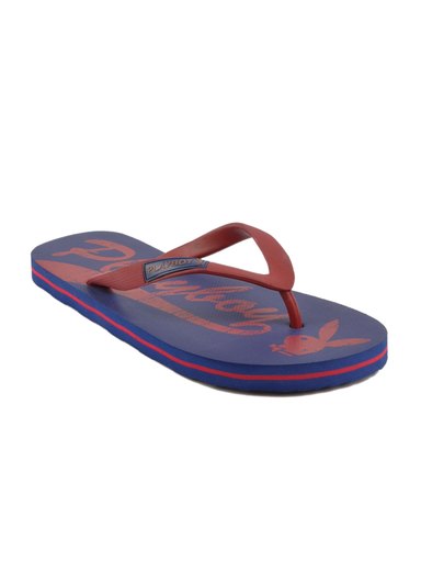 Playboy Men Red & Blue Flip Flops
