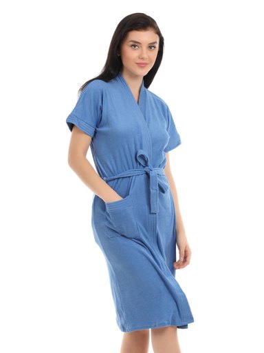 Red Rose Women Blue Bath Robes