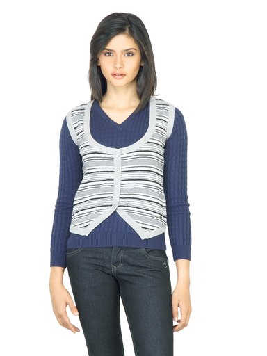Wrangler Women Scoop Grey Sweater