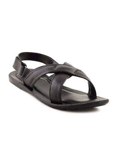 Enroute Men Leather Black Sandals
