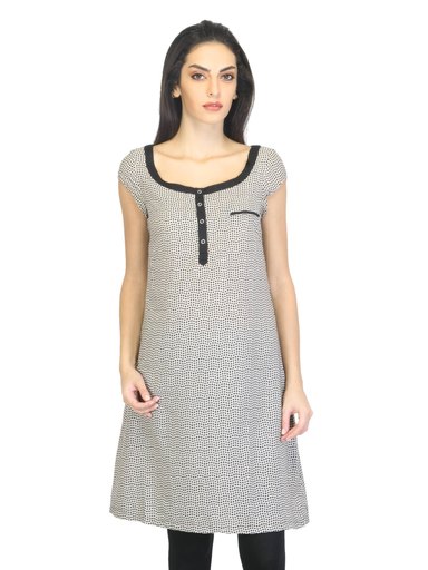 W Women Printed Black Kurta