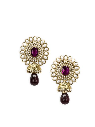 Royal Diadem Magenta Earrings