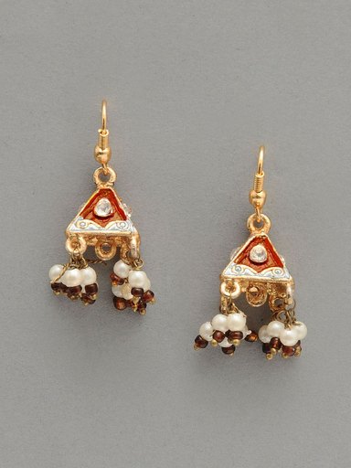 Adrika Women Red & White Earrings