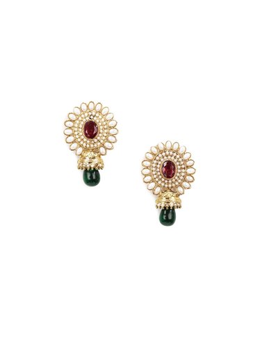 Royal Diadem White Earrings
